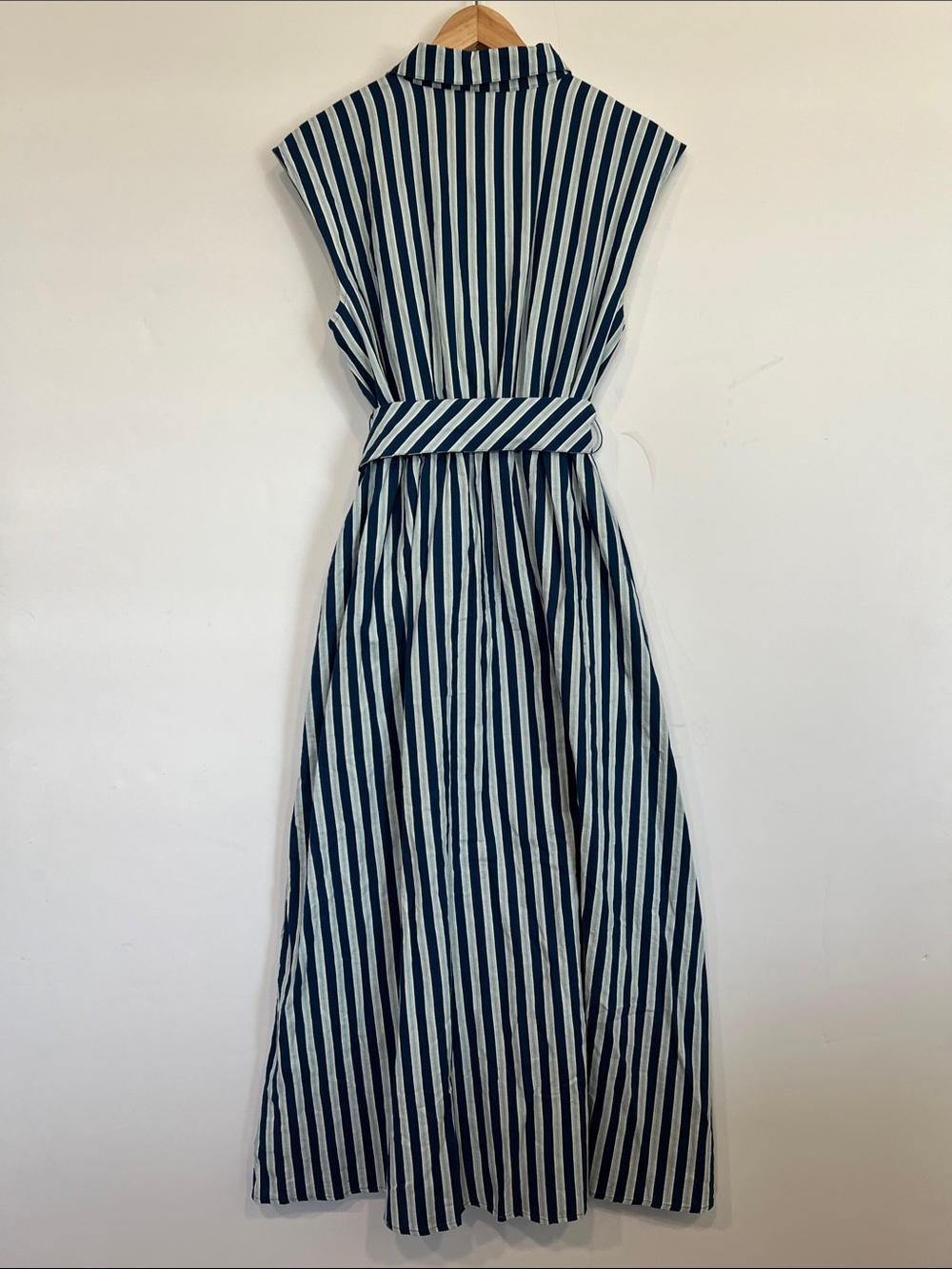 Spartina 449 Blue and White Striped Tie-Waist Shirt Dress Size Medium - Picture 16 of 16